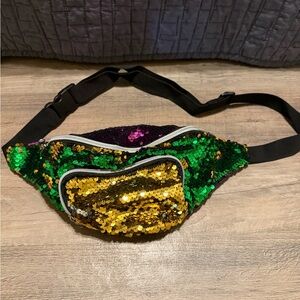 Sequin Fanny Pack - Green, Gold, and Purple